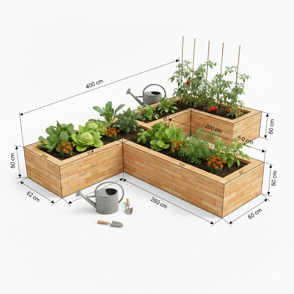 3D raised bed configurator and garden planner tool