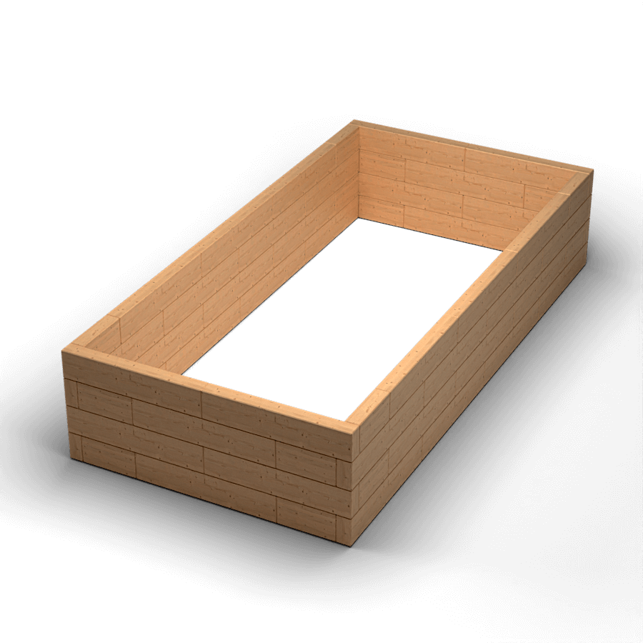 Brick Premium I-shape raised garden bed, 60 mm European larch — view 1
