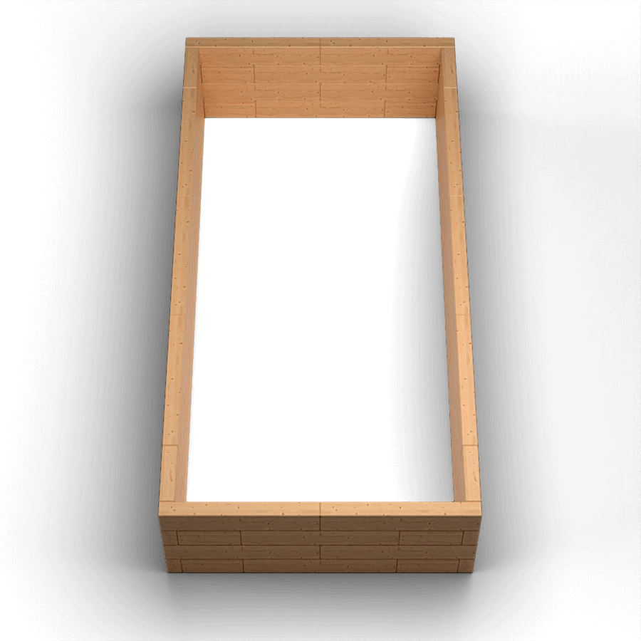 Brick Premium I-shape raised garden bed, 60 mm European larch — view 2