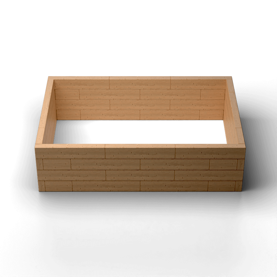 Brick Premium I-shape raised garden bed, 60 mm European larch — view 3