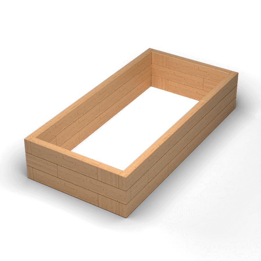 Brick Premium I-shape raised garden bed, 60 mm European larch — view 4