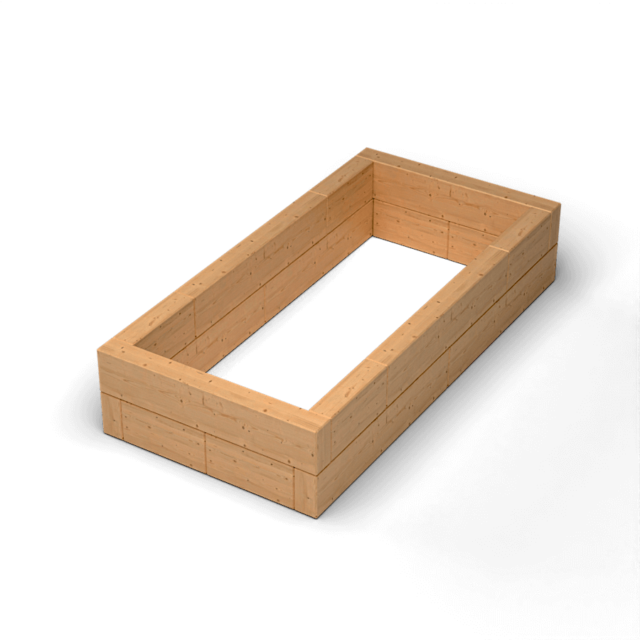 Brick Premium I-shape raised garden bed, 60 mm European larch — view 5