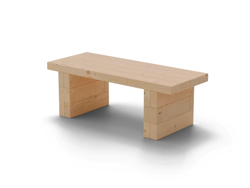3D model render: Pedestal bench