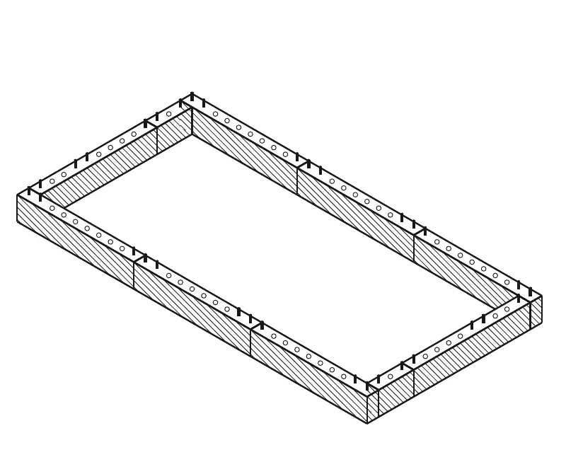 Raised bed assembly guide, drawing from the Studio: Layer 1
