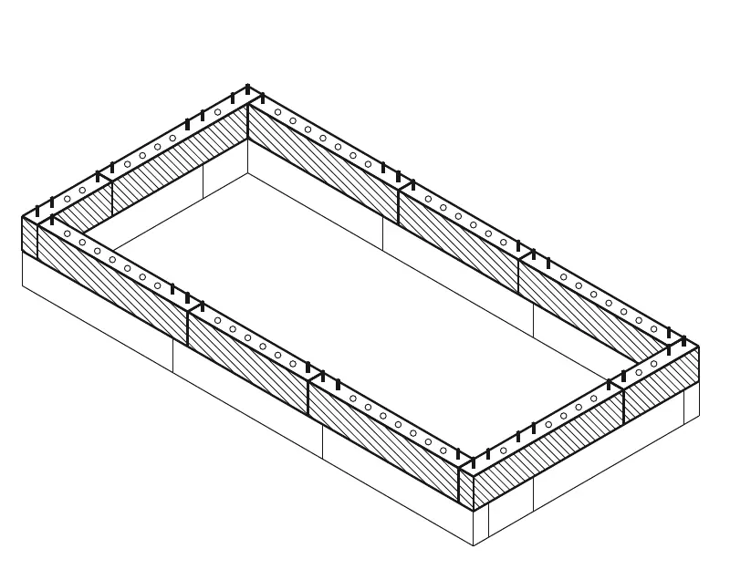 Raised bed assembly guide, drawing from the Studio: Layer 2