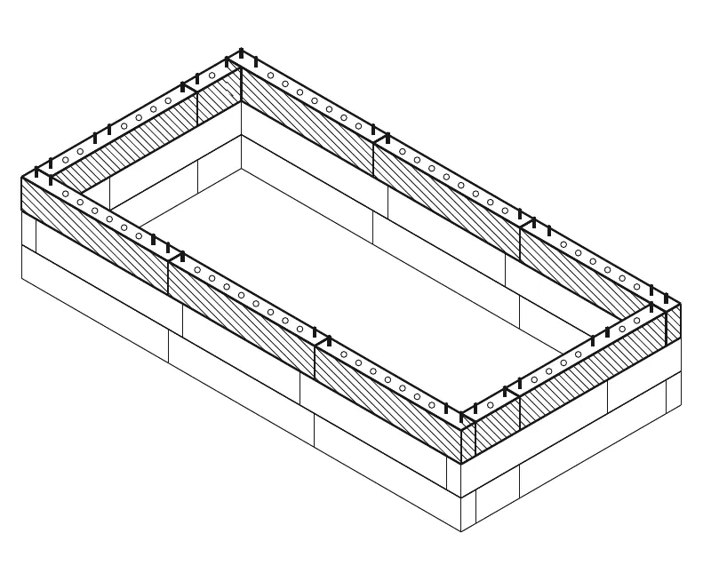 Raised bed assembly guide, drawing from the Studio: Layer 3