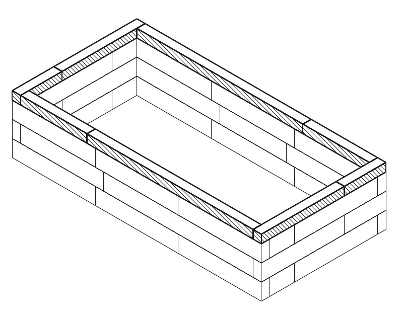 Raised bed assembly guide, drawing from the Studio: Top cap