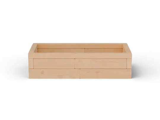 Hochbeet I-Form Premium – Klein (120×60×30 cm) – massive Europäische Lärche, 60 mm; Vorderansicht