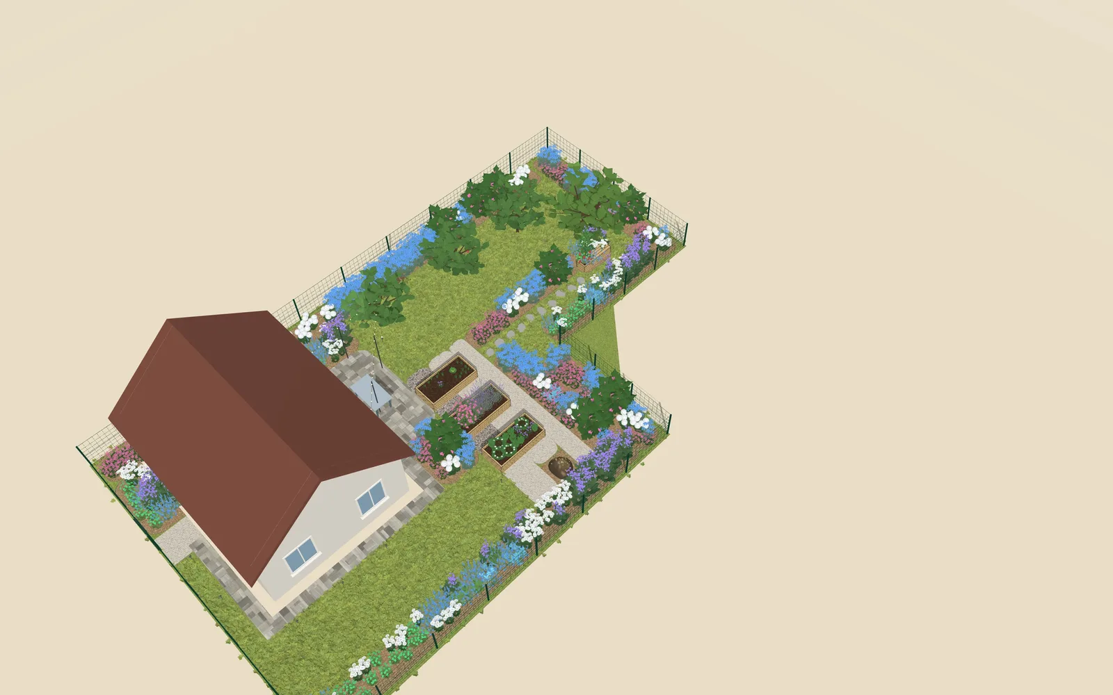 3 raised beds