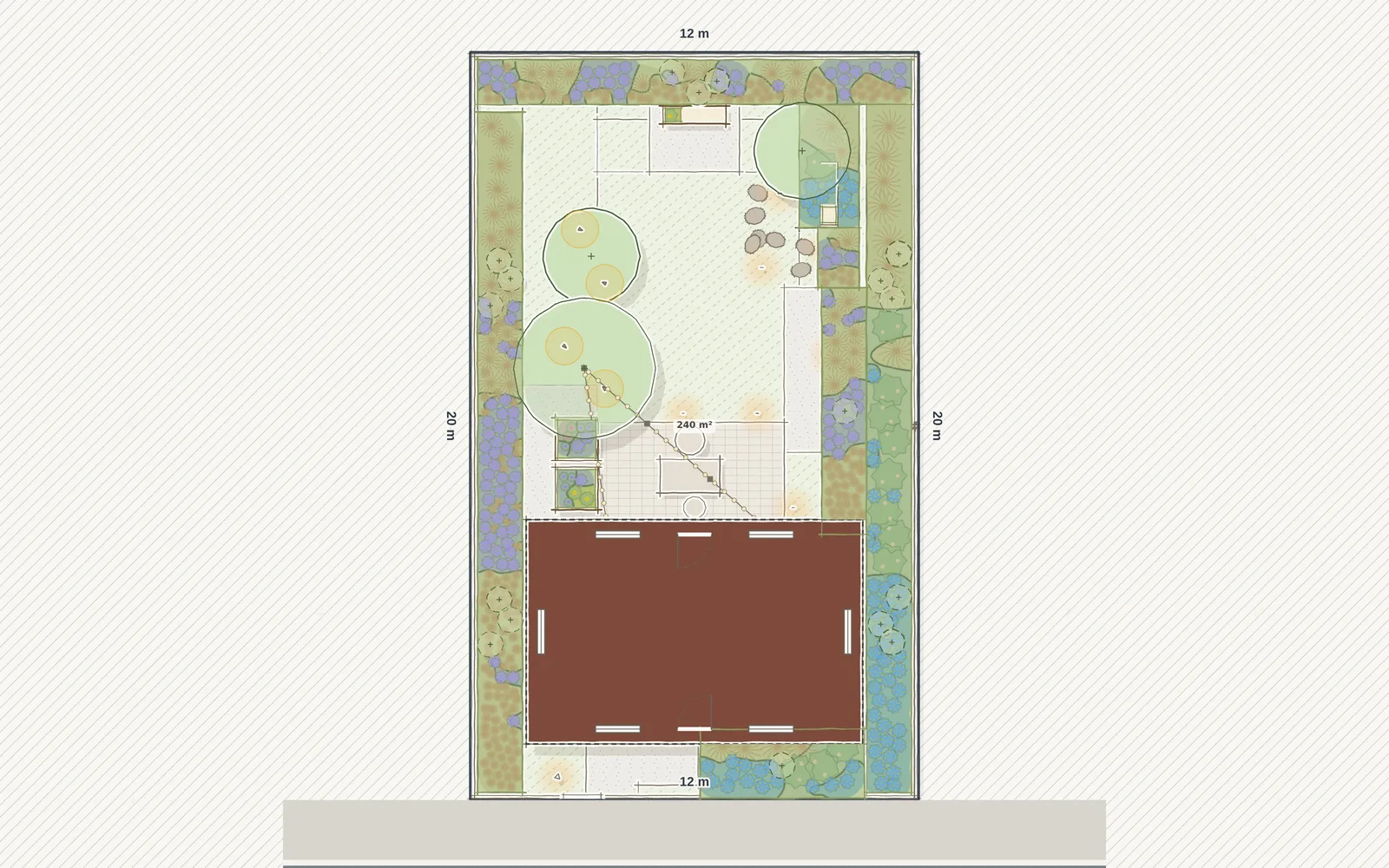 2D plan from the Studio: 2 raised beds